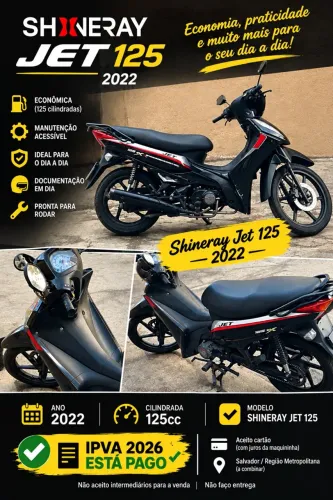 Moto Shineray jet 125 CC 2 x ano 2022