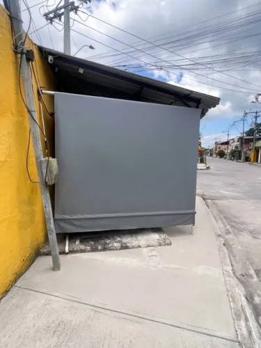 2 Toldos Retráteis Cinza (Com Manivela) - Ideal p/ Garagem, Comércio ou Varanda