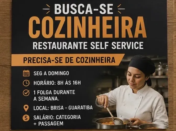 Vaga para cozinheira