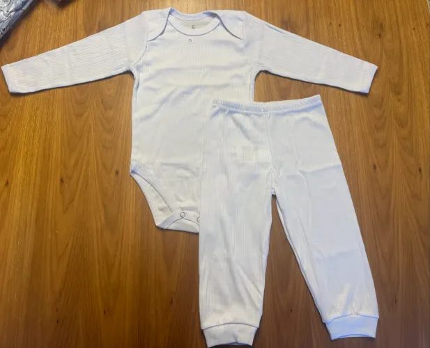 Conjunto body e calça flanelada bebê P M G