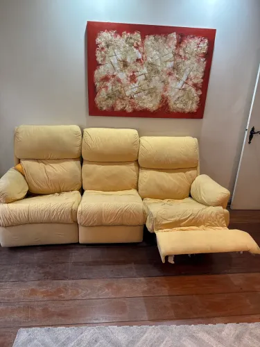 Sofá 3 lugares tipo poltrona reclinável 