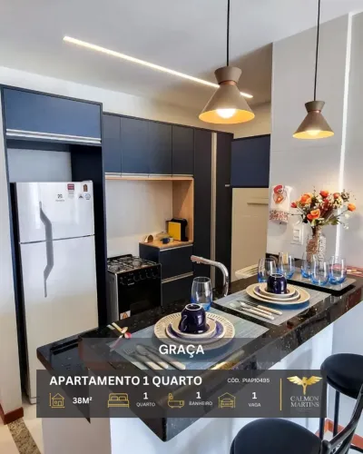 APARTAMENTO MOBILIADO 1 QUARTO, 38M², NA GRAÇA