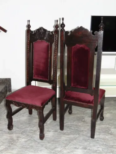 Cadeiras Renascença Lindas! Qualidade Diferenciada Madeira Nobre Entalhada Alta Decoração 