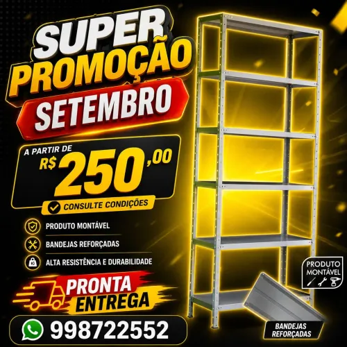 Estante de ferro cinza 6 bandejas atacado e varejo pronta entrega