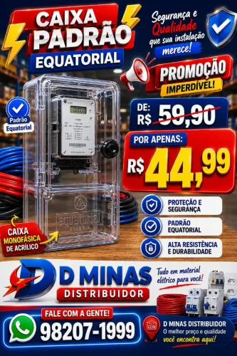 Caixa monofásico e cabos elétricos 