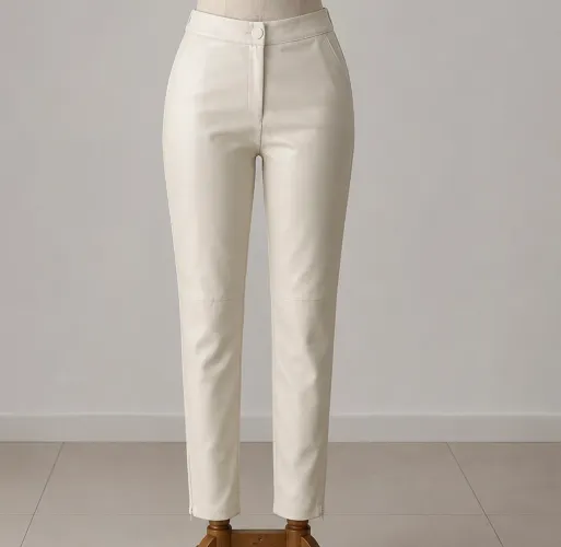 Calça de couro off-white