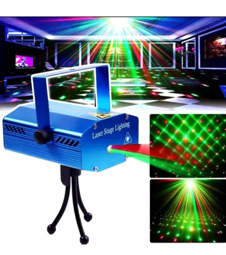 Mini Projetor Laser Verde e Vermelho Portátil Para Festa Baladinha