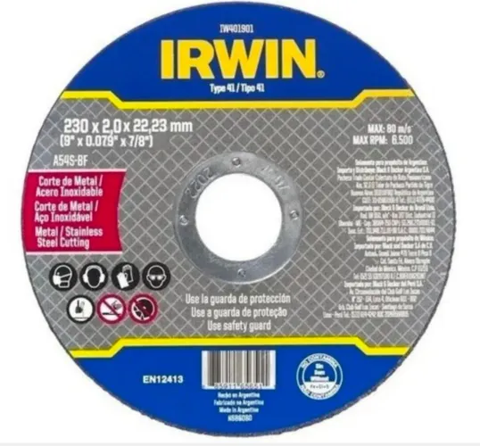 Disco Corte Metal Inox 9'' X 2,0mm X 7/8 Iw401901 - Irwin 