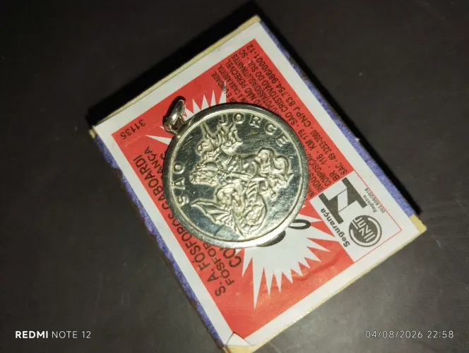 Medalha de São Jorge em prata 925