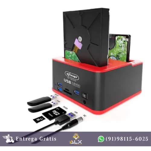 Dock Station Case para Hd Sata Pendrive Sd Usb 3.0 Knup Kp-hd820 *ENTREGA GRÁTIS*