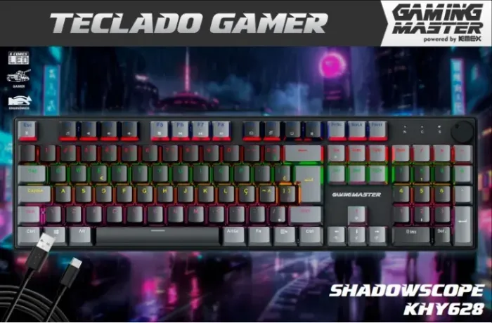 Teclado Mecânico Shadowscope Switch Azul Khy628 Kmex *ENTREGA GRÁTIS*