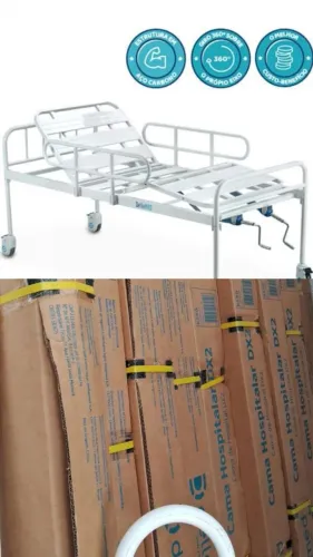 Cama hospitalar nova na caixa zero