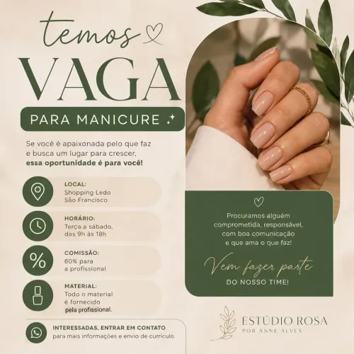 Vaga para manicure