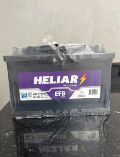 BATERIA HELIAR 72AH START STOP JEEP COMPASS COMMANDER RENEGADE E FIAT TORO NOVA