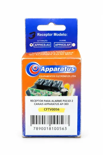 Receptor Apparatus AP-303 2 Canais 433,92 MHz para Alarme e Automação