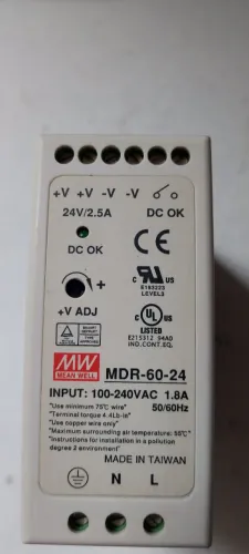 Fonte chaveada MDR-60-24 sim 60w 100-240vca 24vcc Mean well