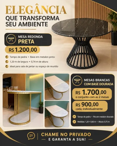 ? MESAS SOFISTICADAS À VENDA! ?