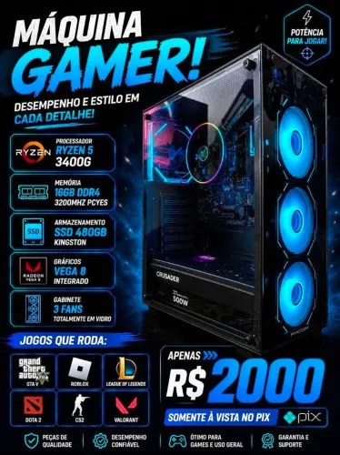 CPU Gamer RYZEN 5/ 16GB/ SSD 480GB entrego parcelo