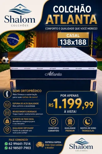 Colchão casal Atlanta semi ortopédico