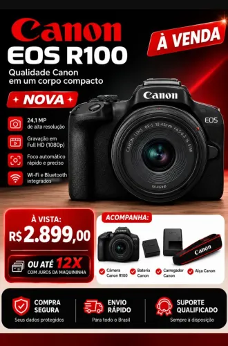 Camera Fotográfica Canon eos R100