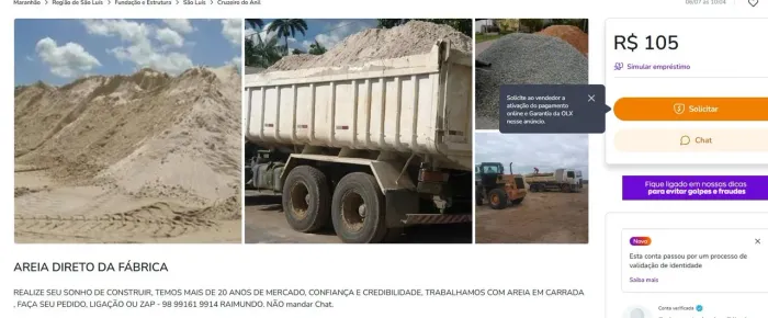 AREIA DIRETO DA FÁBRICA