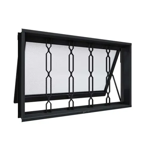 Janela De Aço Maxim-ar Com Grade Mosaico 40x60cm Aço