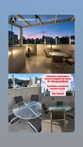 Mesa de 5 cadeiras (área interna e externa )