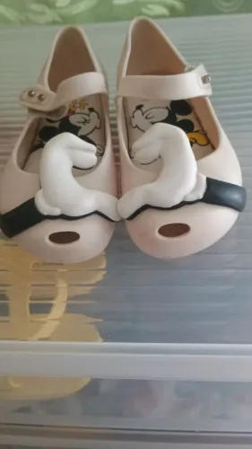 (Sapatilha infantil) Mini Melissa, especial Mickey e Minnie - Tamanho 25