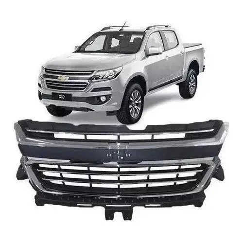 Grade Dianteira Radiador Chevrolet S10 2017 A 2020 Original Preto Brilhante