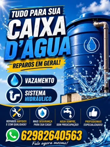 Tudo para sua caixa d'água sistema hidráulico, sua saúde vale muito mais!"