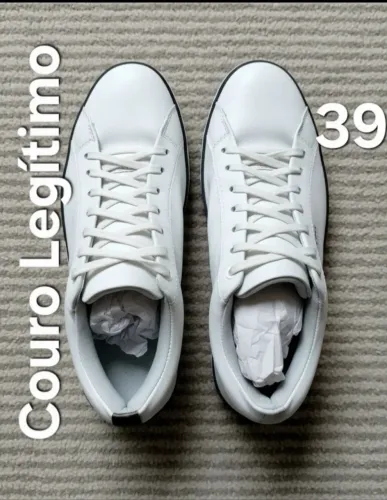 Sapatênis Masculino Couro Branco For Men 39 ((( FRETE GRÁTIS )))