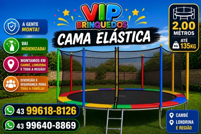 ? Aluguel de Cama Elástica 2 Metros | Pula-Pula para Festas e Eventos