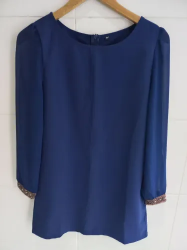 Blusa azul marinho social 