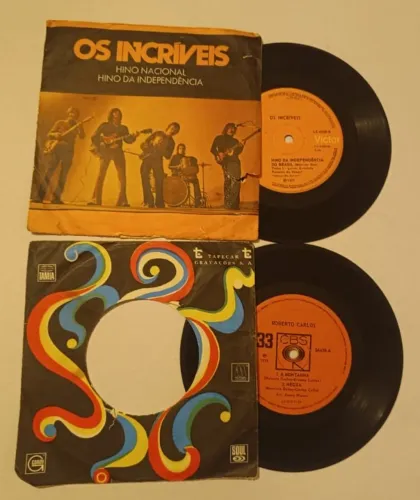 Lote 2 Compactos Vinil Roberto Carlos E Os Incríveis Anos 70