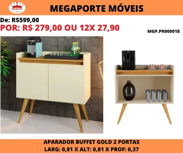 Aparador Buffet Gold 0,81cm