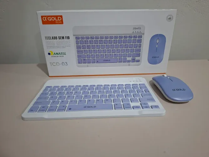 Kit Mini Teclado e Mouse Bluetooth