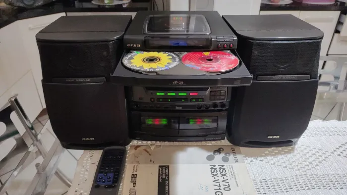 Aparelho de som Mini system aiwa nsx v70 v 70 Sony Philips gradiente Panasonic jvc Sharp 