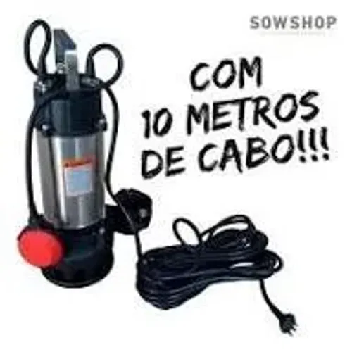 Bomba Submersa Água Suja 3/4CV" 220v Aço Inox Worker