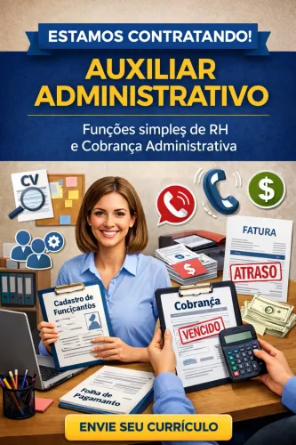 Vaga para auxiliar administrativo 