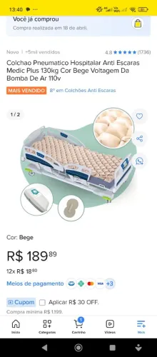 Colchão hipermetico hospitalar.