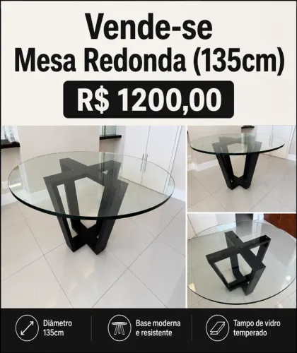 Mesa Jantar Redonda 135cm