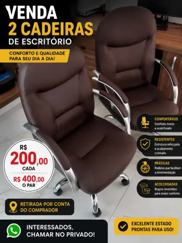 CADEIRAS DE ESCRITÓRIO - R$ 200,00 CADA