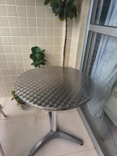 Mesa Redonda Alumínio Externa Jardim Varanda 60 Cm Premium