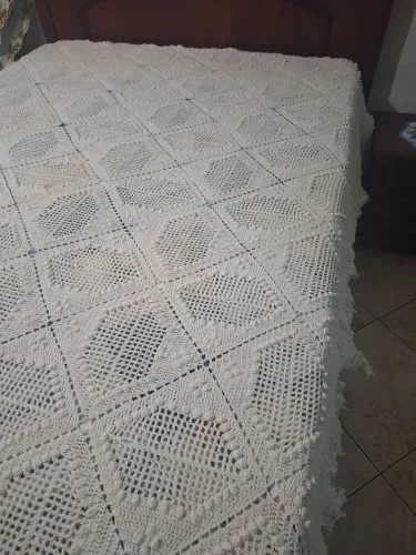 Colcha casal croche feito a mão