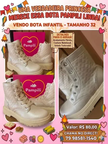 Vendo essa linda bota Tam:32 sem nenhuma havaria
