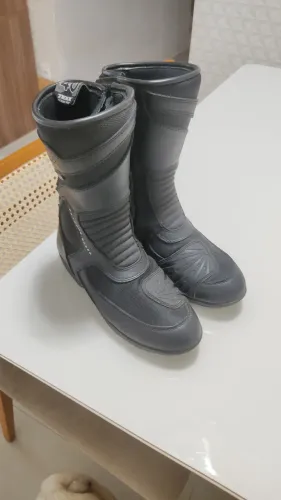 Bota TEXX Strike V2 para motociclista, tamanho 40, cor preta