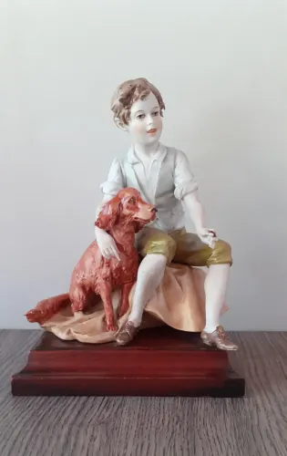 ANTIGA FIGURA DE PORCELANA ITALIANA BENACCHIO TRIADE CAPODIMONTE
