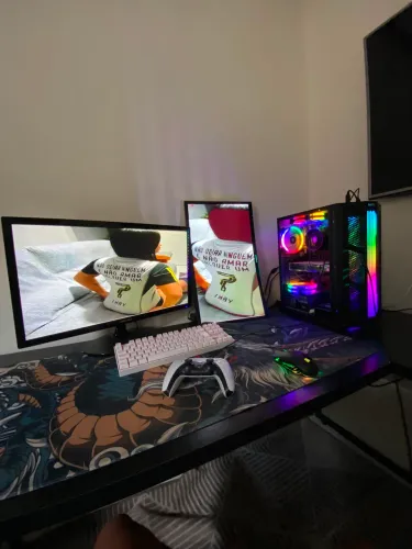 PC Gamer Completo Ryzen 3 GTX 1050 Ti SSD 480GB + 2 Monitores RGB