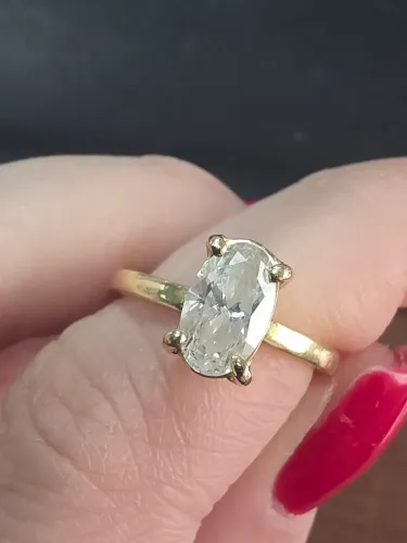 Solitário diamante oval 1ct labgrown