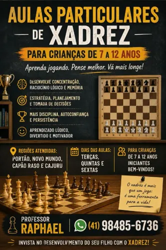 Aulas Particulares de Xadrez para Crianças (7 a 12 anos) | Aprenda Jogando!